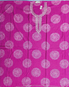 Vibrant Pink Embroidered Kurta Set - Magenta - Picture 2
