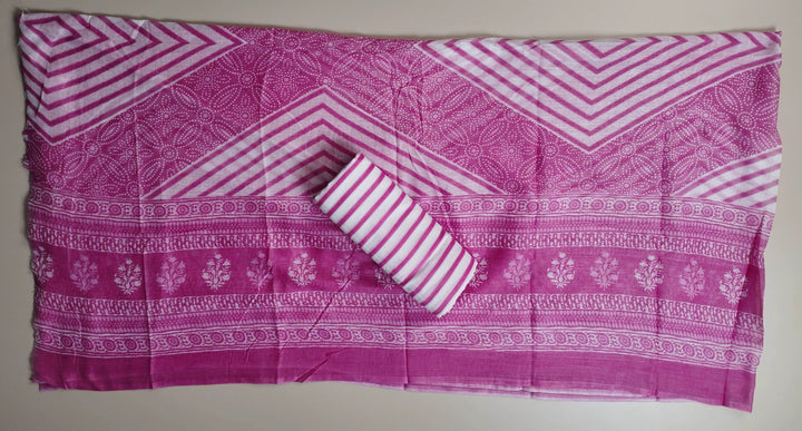 Vibrant Pink Bandhani Cotton Kurta Set - Pink - Picture 6