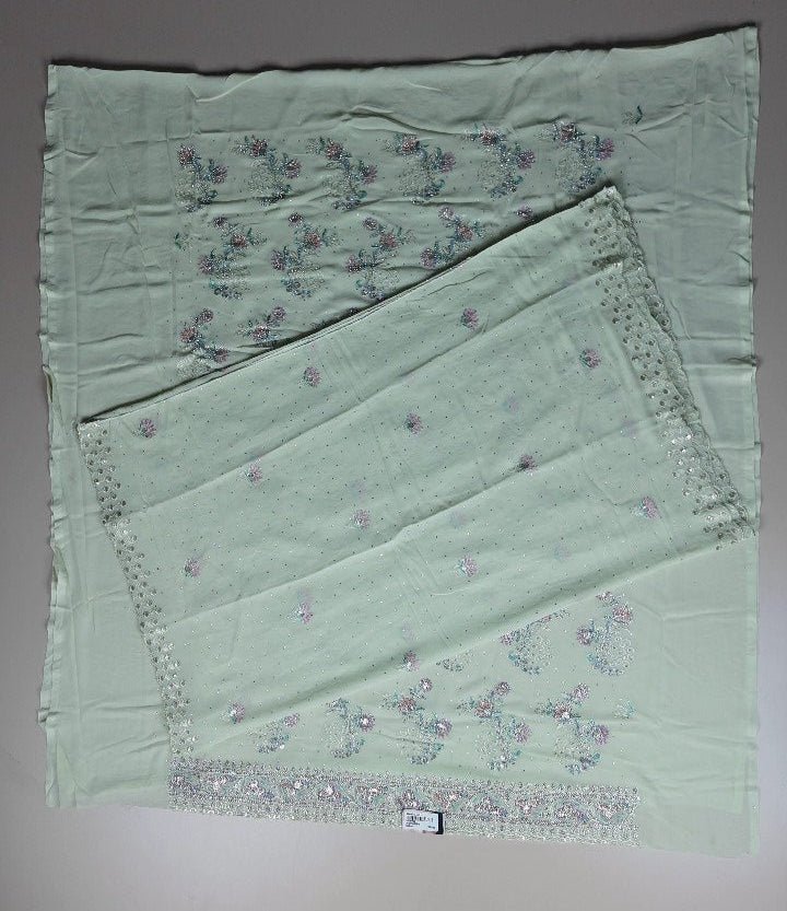 Timeless Mint Green Paisley Chiffon Textile - undefined - Picture 4