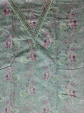 Mint Floral Embroidered Kurta Set - Mint green - Picture 6