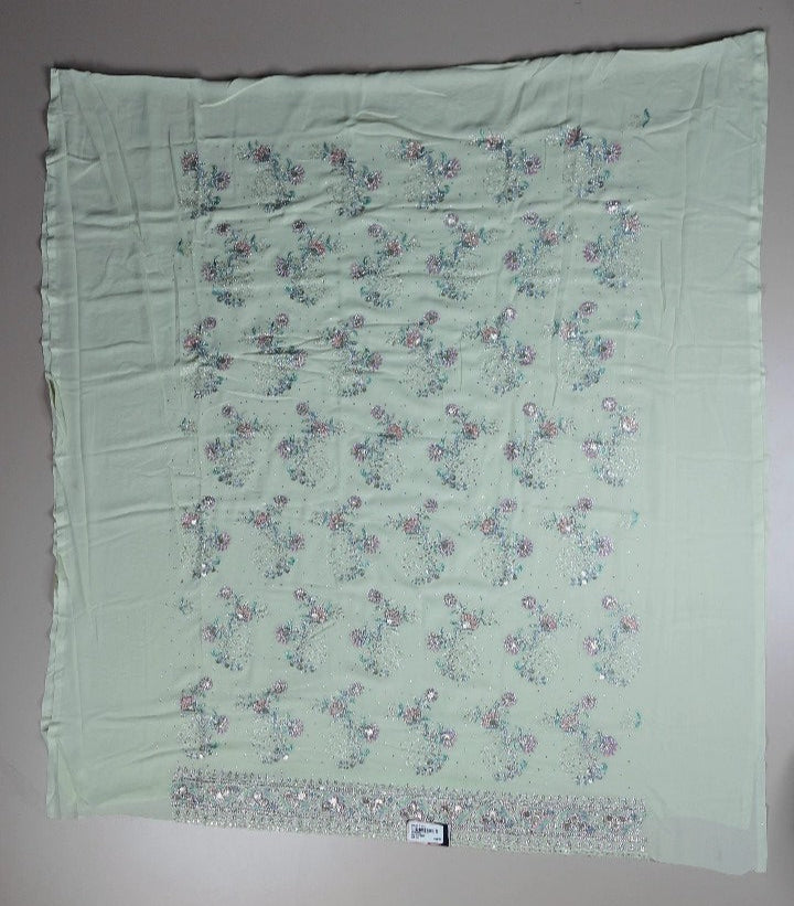 Timeless Mint Green Paisley Chiffon Textile - undefined - Picture 2