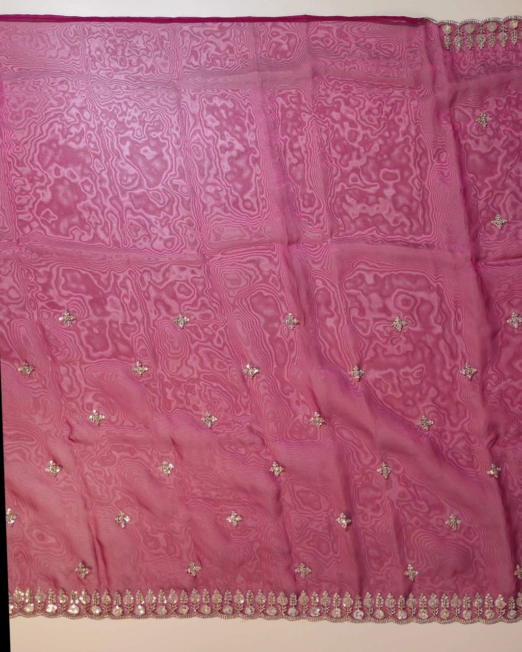 Radiant Magenta Embellished Georgette Saree - Magenta - Picture 4