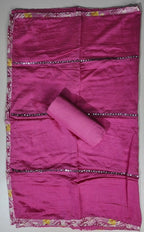 Vibrant Abstract Pink & Yellow Cotton Suit - Pink - Picture 6