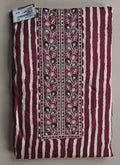 Elegant Maroon Striped Kurta Set with Embroidery - Maroon - Picture 1