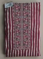 Elegant Maroon Striped Kurta Set with Embroidery - Maroon - Picture 1