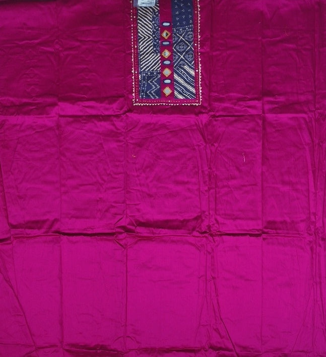 Vibrant Magenta & Navy Bandhani Suit Set - Magenta - Picture 3