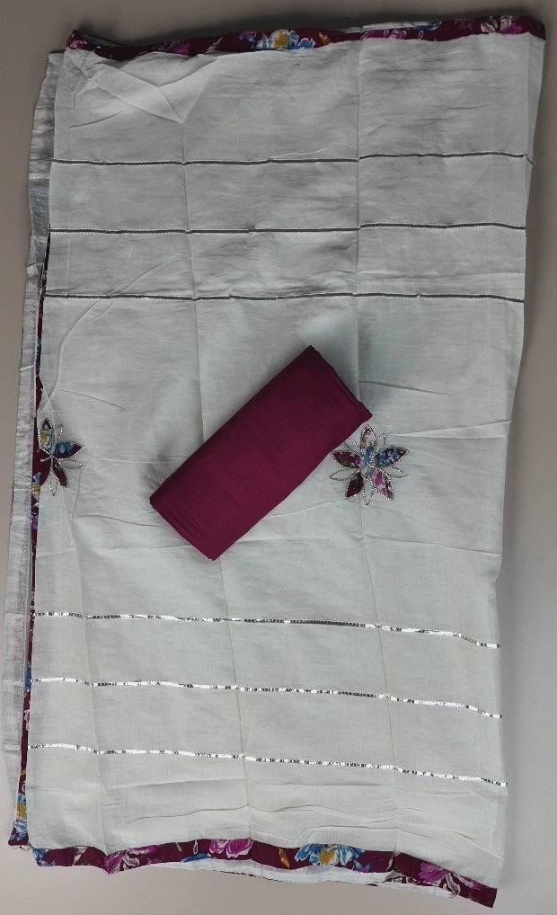 Vibrant Floral Maroon Suit with Embroidered Dupatta - Burgundy - Picture 6