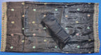 Elegant Black Silk Saree with Multicolor Embroidery - Black - Picture 2