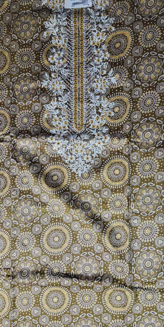 Elegant Olive Mandala Embroidered Suit - Olive green - Picture 2