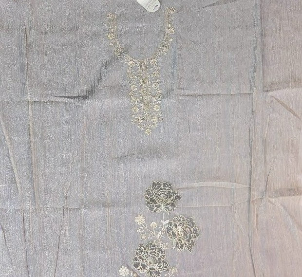 Elegant Silver Embroidered Kurti - Beige - Picture 4