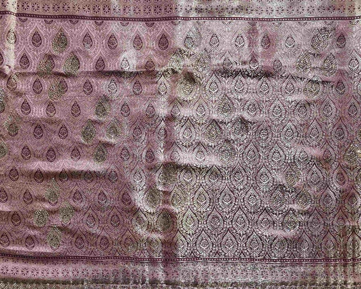 Elegant Mauve Banarasi Brocade Saree - Mauve - Picture 2