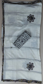 Elegant Black Floral Hand-Block Print Suit - Black - Picture 3