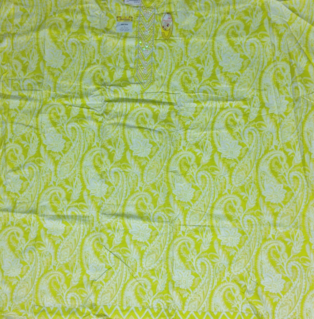 Sunny Yellow Paisley Cotton Suit Set - Yellow - Picture 3