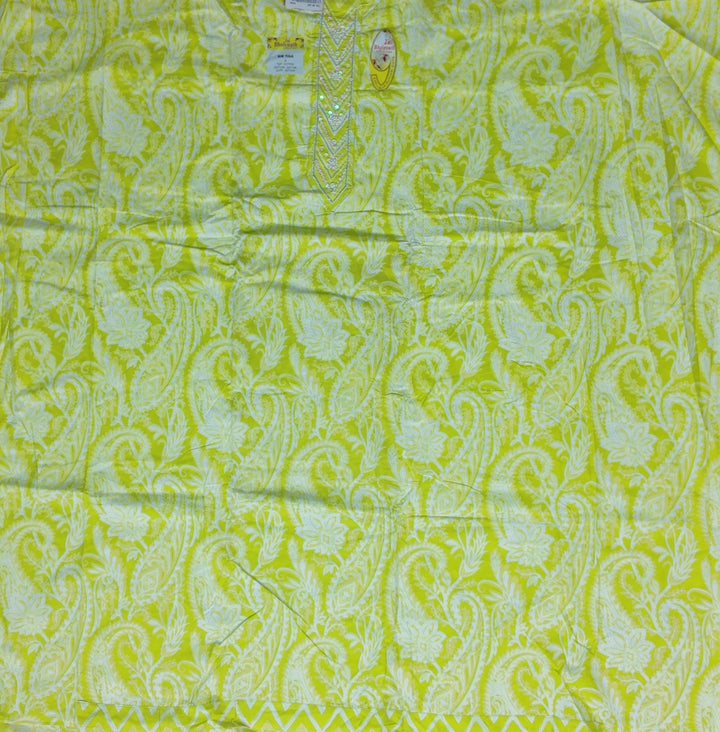Sunny Yellow Paisley Cotton Suit Set - Yellow - Picture 3