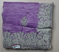 Lavender Elegance: Embroidered Silk Saree - Purple - Picture 1