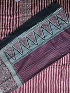 Elegant Maroon Striped Kurta Set with Embroidery - Maroon - Picture 4