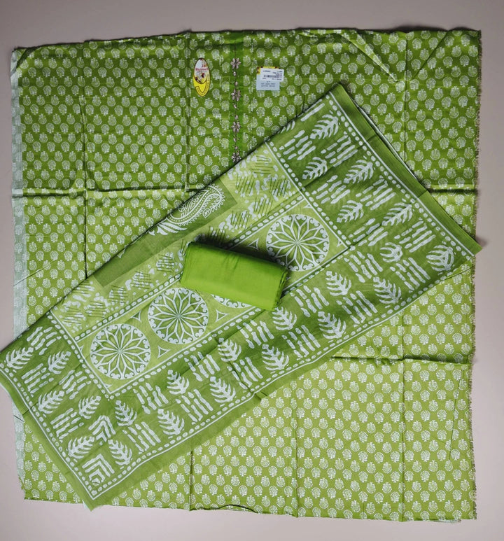 Elegant Green Jaam Print Suit Set - Green - Picture 5