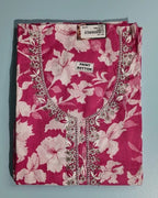 Elegant Pink Floral Designer Kurti Set - Pink - Picture 1