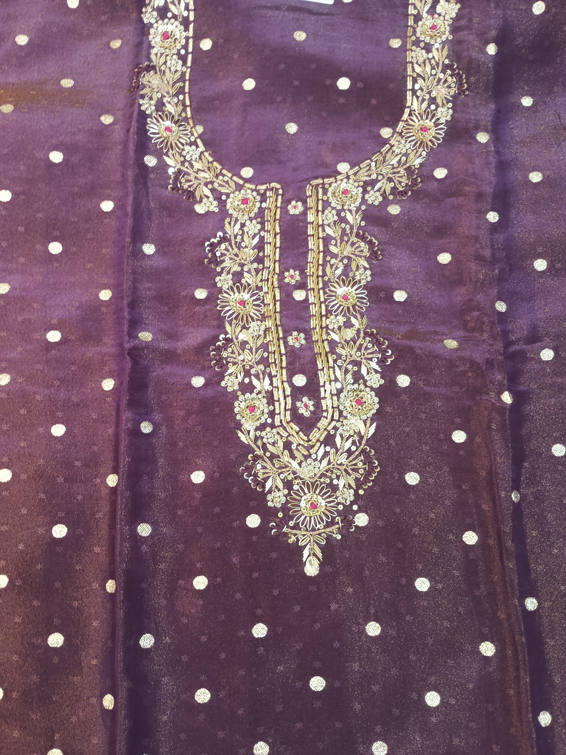 Royal Purple Valvet Suit with Heavy Zari Embroidery & Banarasi Women Duptta