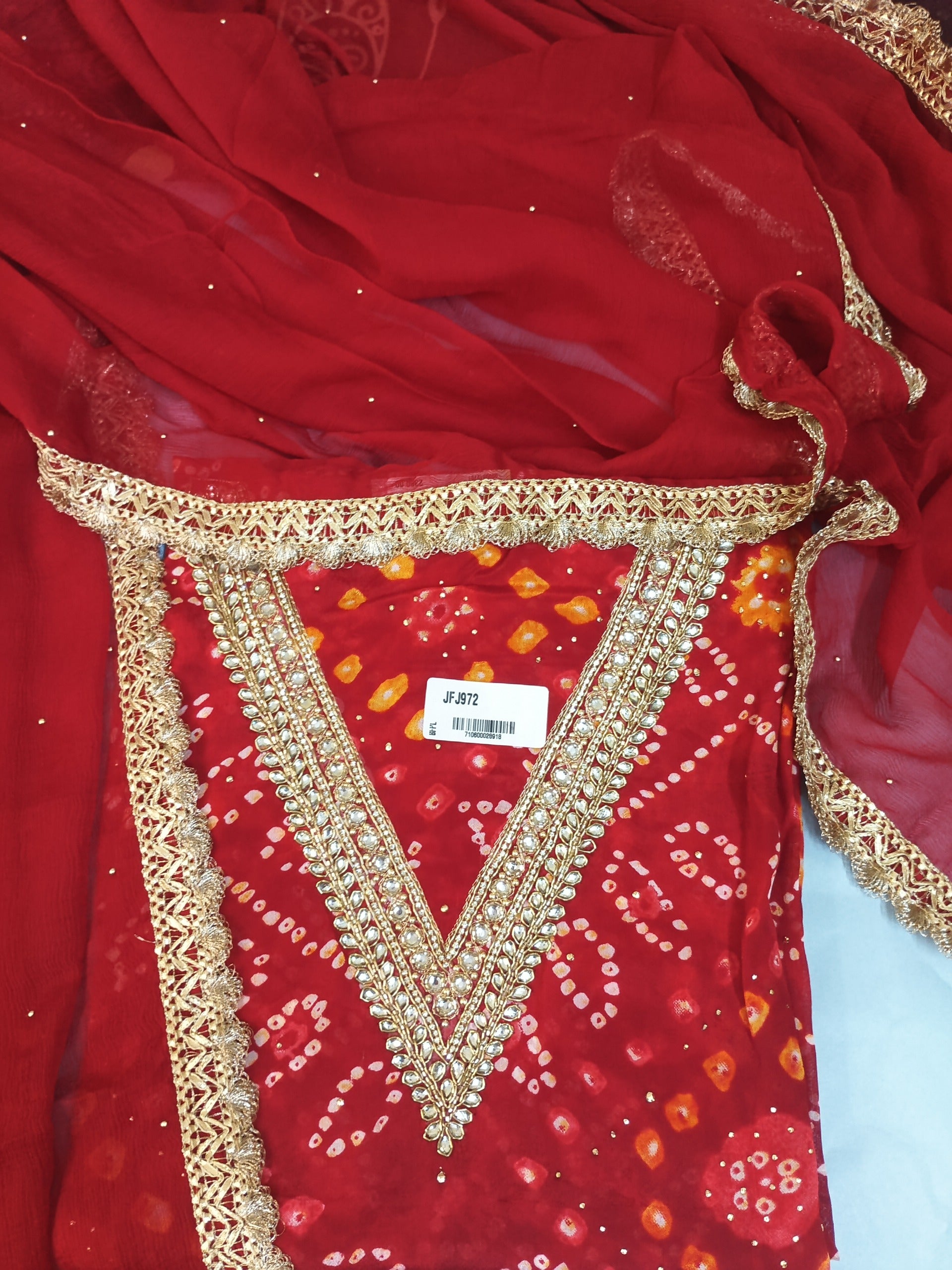 Classic Red Suit with Gold Embroidered Border