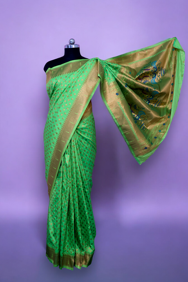 SS102 Pure Banarasi Silk Saree (Green)