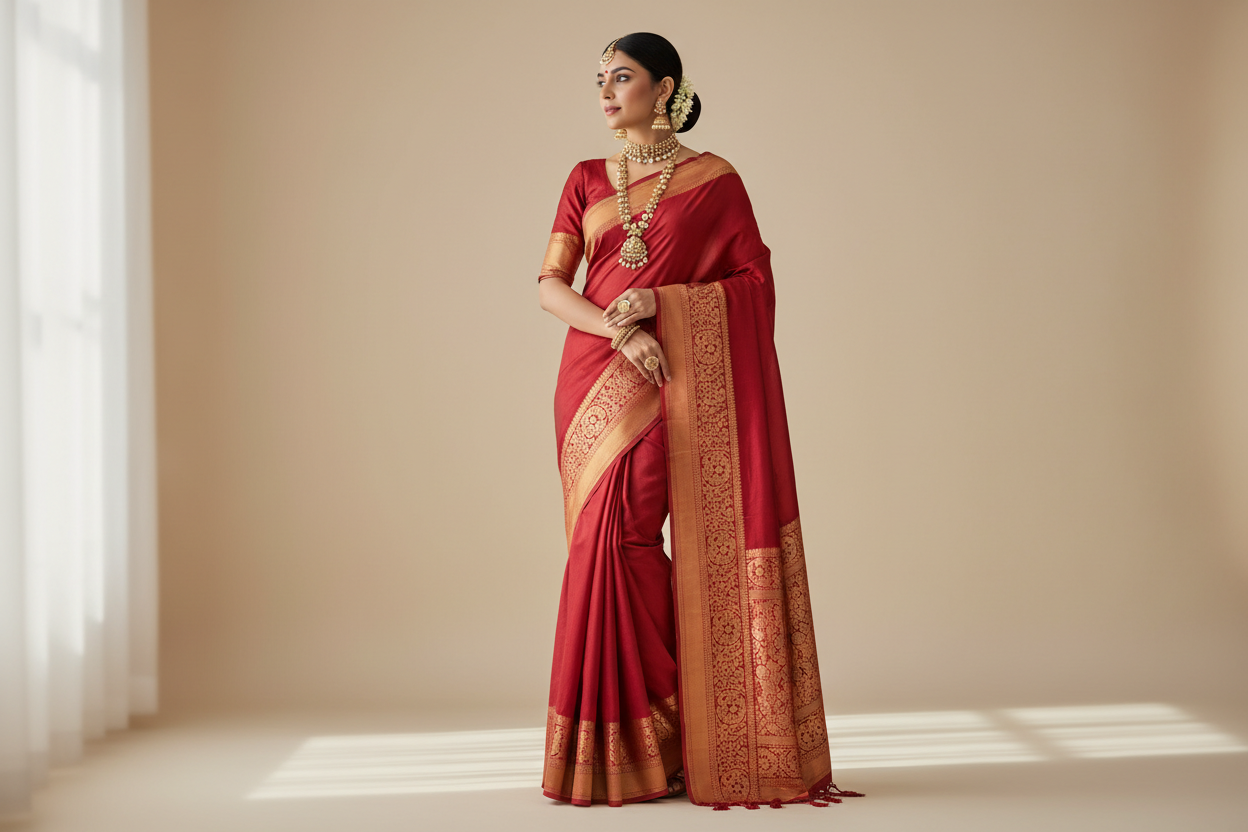 three  images in saree